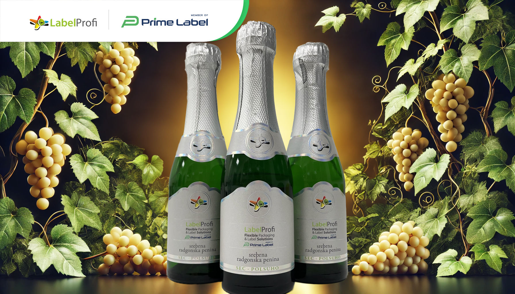 Premium wine labels for sparkling wine